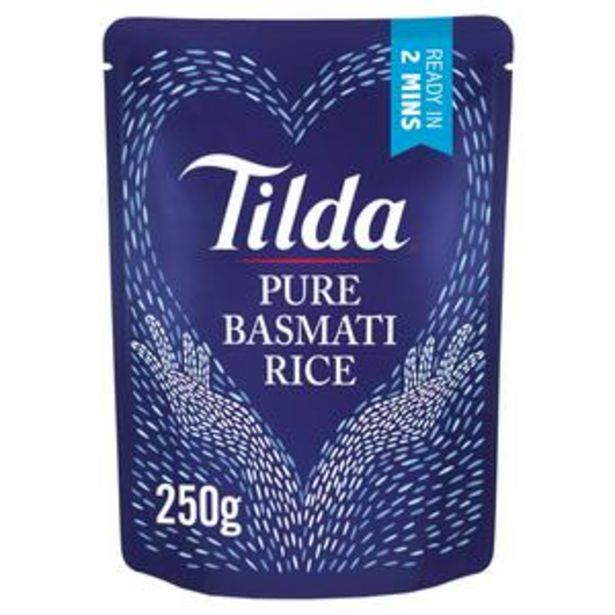 Tilda Steamed Basmati Plain Rice 250g offer at £1