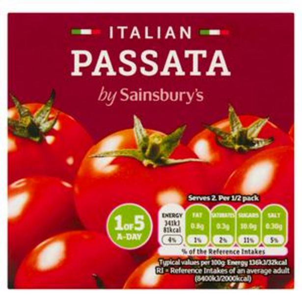 Sainsbury's Passata 500g offer at £0.45