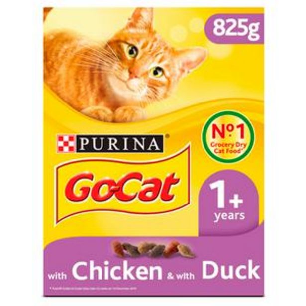 Go-Cat Adult Dry Cat Food Chicken & Duck 750g offer at £2.25