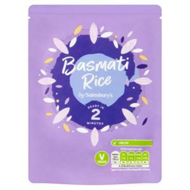 Sainsbury's Microwave Rice Basmati 250g offer at £0.5