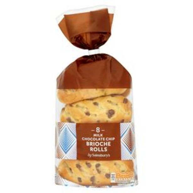 Sainsbury's Milk Chocolate Chip Brioche Roll x8 offer at £1