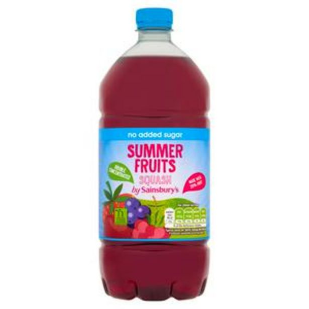 Sainsbury's Double Strength No Added Sugar Summer Fruits Squash 1.5L offer at £1