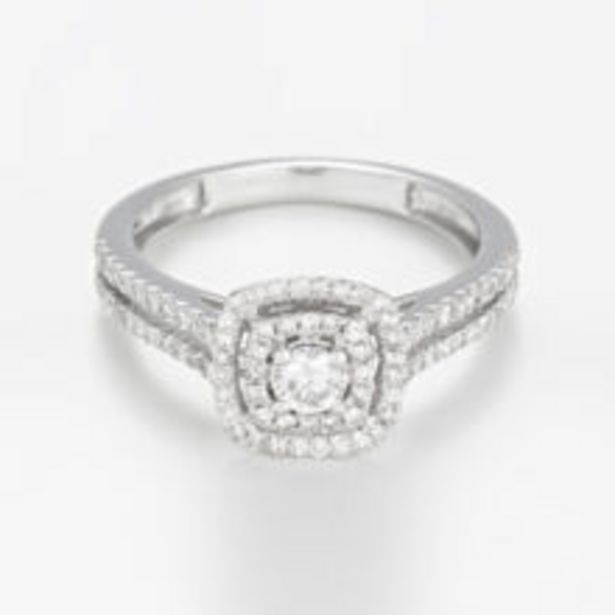 9ct White Gold 0.5ct Diamond Square Ring offer at £480