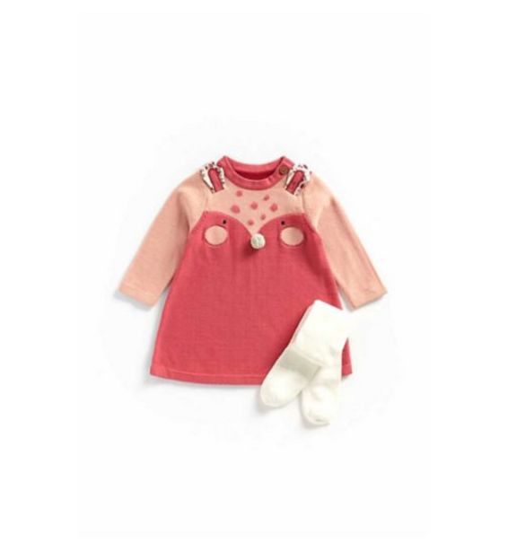 Reindeer Knitted Dress And Tights Set offer at £4.5