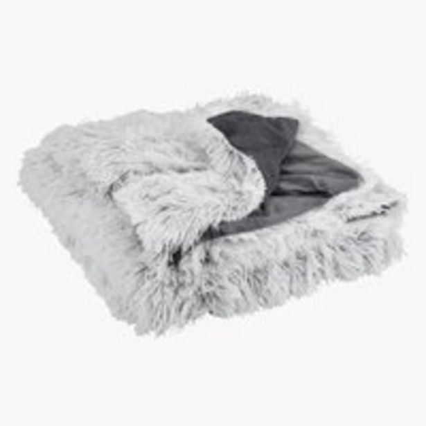 Throw LOTUS 135x195 faux fur white/greySave 50% offer at £17.5