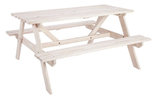 Argos Home Wooden 4 Seater Picnic Table - White offers at £65 in Argos