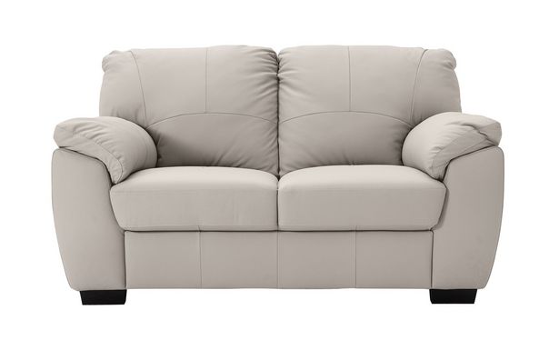 Argos Home Milano 2 Seater Leather Sofa - Light Grey offer at £450