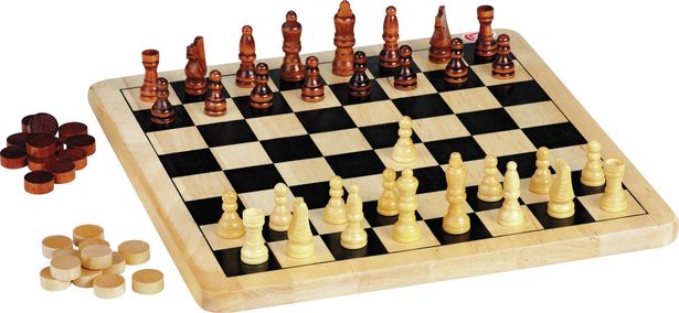 Chad Valley Wooden Chess and Draughts Board Game offers at £4.5 in Argos