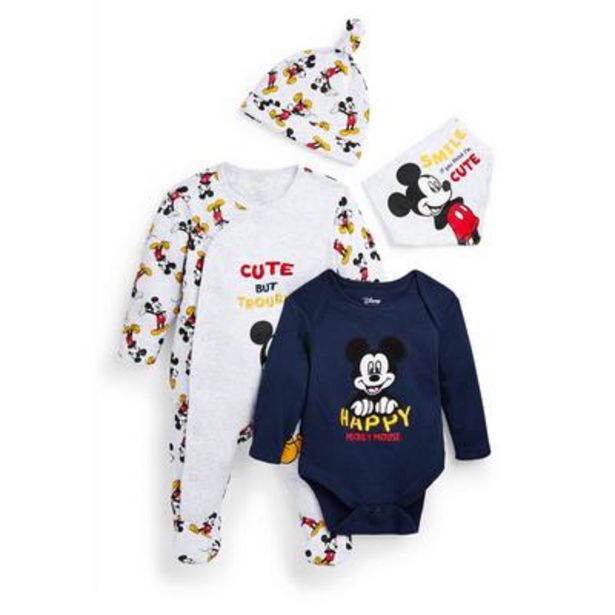 Newborn Baby Boy Disney Mickey Mouse Starter Set 4 Piece offer at £9