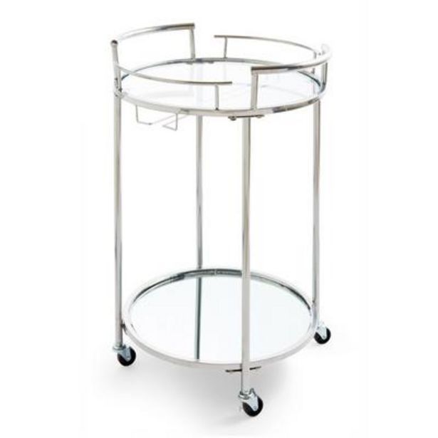 Silver Mirrored Bar Cart With Castors offer at £35