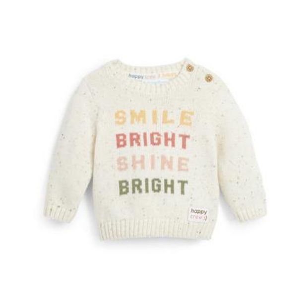 Stacey Solomon Baby Girl Ivory Knitted Crew Neck Jumper offer at £9