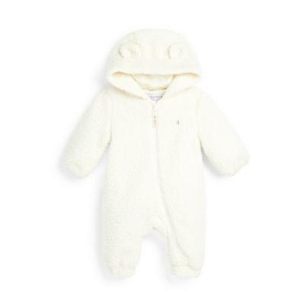 Stacey Solomon Baby Girl Ivory Borg Hooded Bodysuit offer at £14