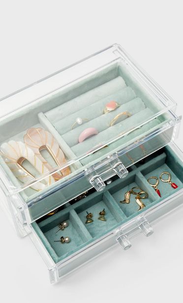 Large velvet jewellery box with drawer offer at £15.99