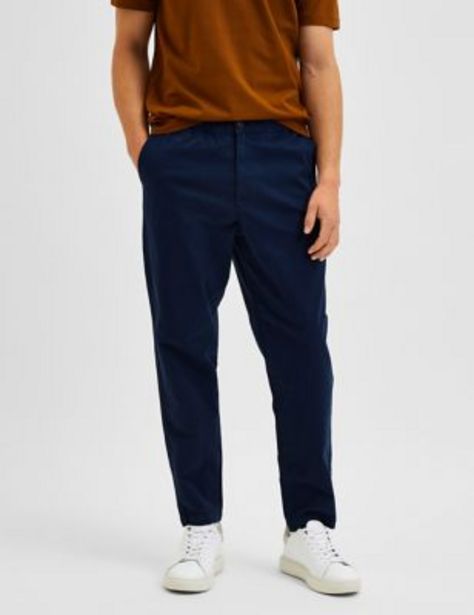 Tapered Fit Cotton Rich Stretch Trousers offer at £26
