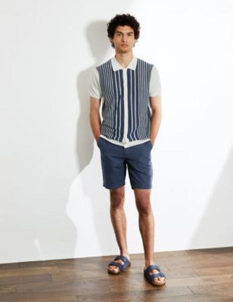 Linen And Cotton Striped Knitted Shirt offers at £59.5 in Marks & Spencer