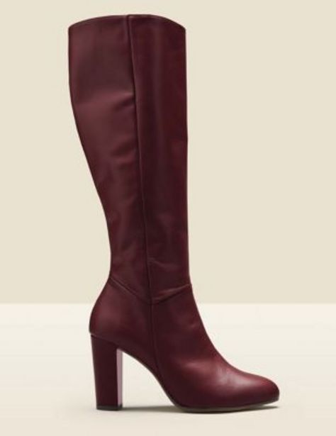 Leather Block Heel Knee High Boots offer at £149