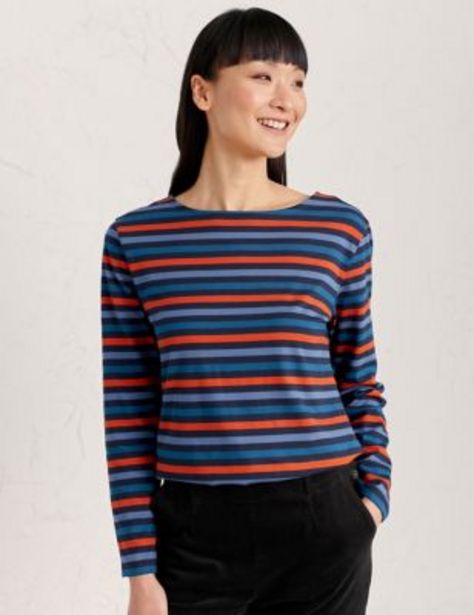 Pure Cotton Striped Long Sleeve T-Shirt offer at £20