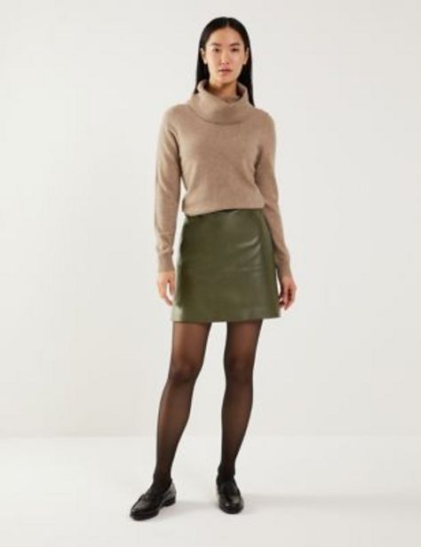 Leather Mini A-Line Skirt offers at £175 in Marks & Spencer