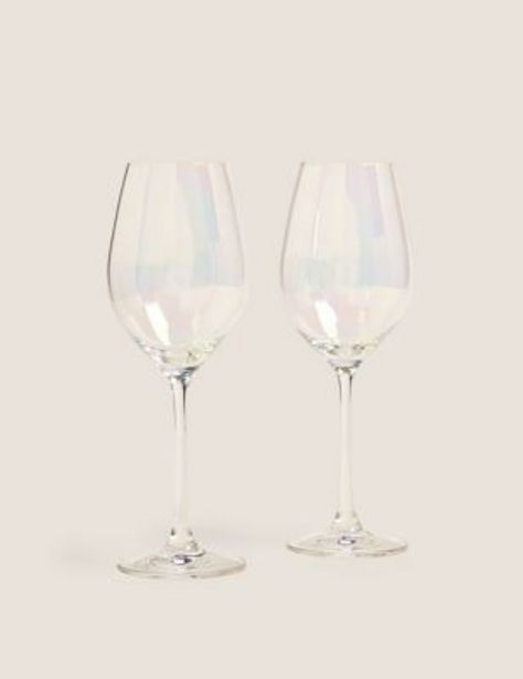 Set of 2 Lustre White Wine Glasses offer at £9.5