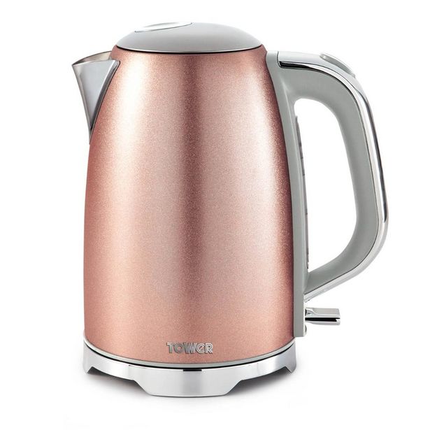 T10039BP Tower Glitz 3KW 1.7L Kettle Blush Pink offers at £23.99 in Beales