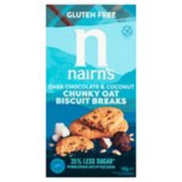 Nairn's Gluten Free Biscuit Breaks Chunky Oats, Dark Chocolate & Coconut offer at £1.5