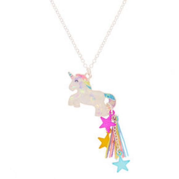 Silver Unicorn Star Tassel Pendant Necklace offer at £3
