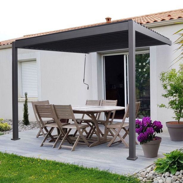 Titan Wall Mount Pergola 3X3M Square - Grey [DELIVERY UP TO 30 MILES FROM SG12 & PE1 ONLY] offers at £1299 in Van Hage