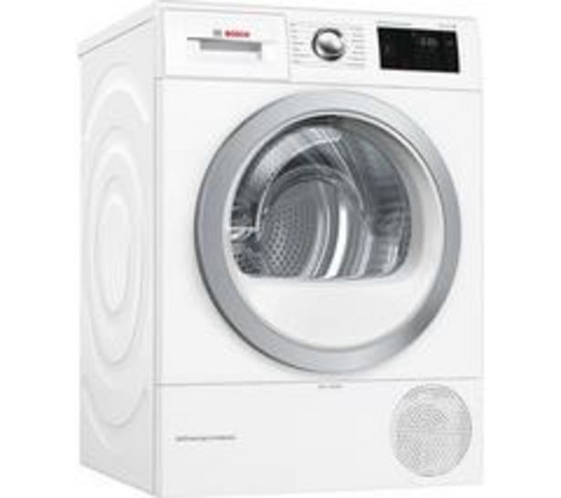 BOSCH Serie 6 WTWH7660GB WiFi-enabled 9 kg Heat Pump Tumble Dryer - White offers at £659.99 in Currys