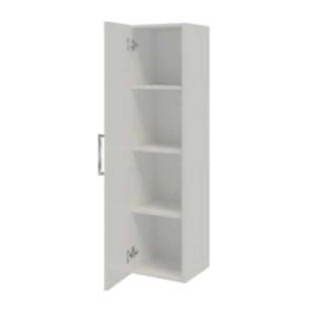 Pyxis Gloss & matt White Tall Wall-mounted Bathroom Cabinet (W)275mm (H)1120mm offers at £15 in TradePoint