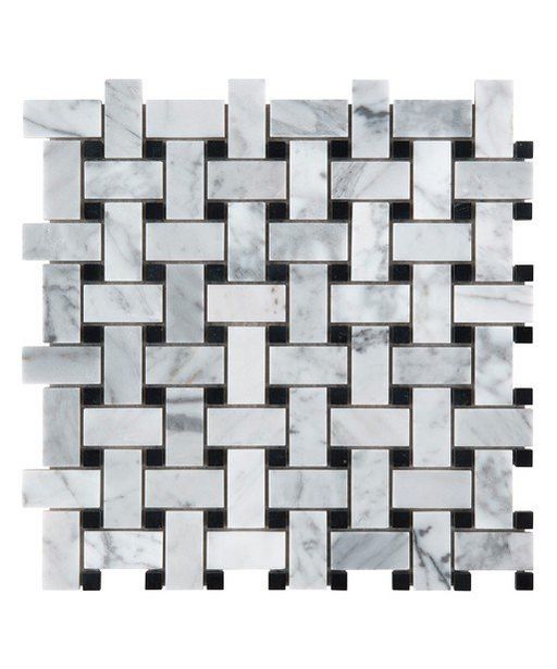 Carrara Basket Marble Mosaic Tile offers at £9 in Topps Tiles