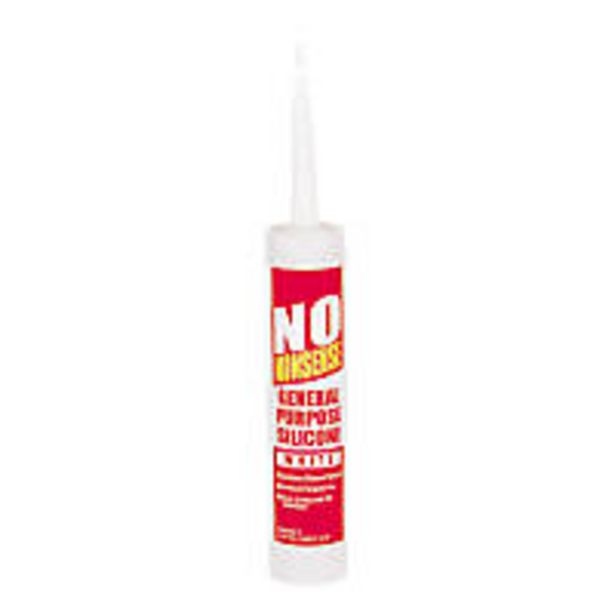 No Nonsense  General Purpose Silicone White 310ml offers at £4.59 in Screwfix