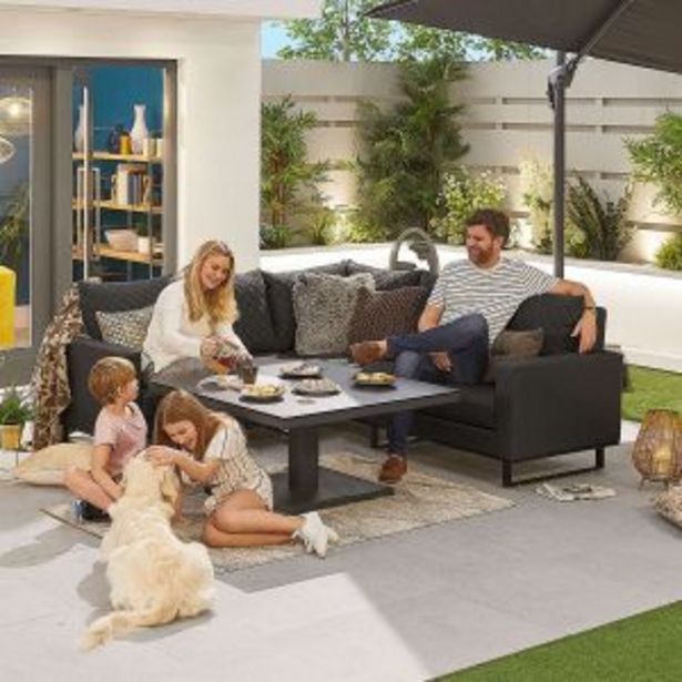 Eclipse Compact Outdoor Fabric Corner Sofa Set With Rising Table offers at £2799 in Notcutts Garden Centre