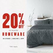 20% Off on Selected Homeware offer at 