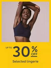 Up to 30% Off Selected lingerie offer at 