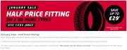 Half Price Fitting on 2 or more tyres offer at 